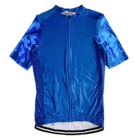 Customized Short Sleeve Zipper Style Milk Silk Cycling Shirt Design Blue Print Race Cycling Shirt Cycling Shirt Garment Factory SKCSCP009 45 degree